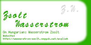 zsolt wasserstrom business card